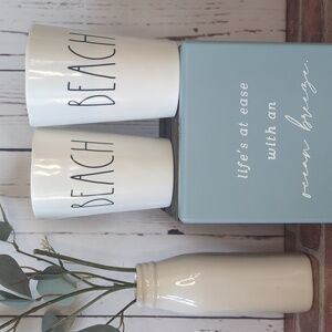 Beach Rae Dunn Artisan Collection by Magenta Beach Tumbler Cups Set of 2 RARE‎